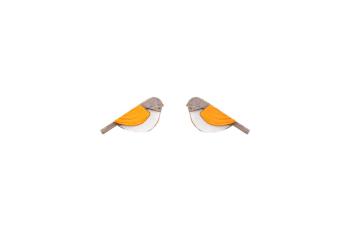 Dřevěné náušnice Orange Cutebird Earrings možností výměny či vrácení do 30 dnů