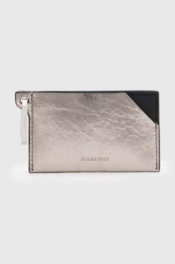 Kožené pouzdro na karty AllSaints HEX CARDHOLDER stříbrná barva, W173XB