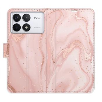 Flipové pouzdro iSaprio - RoseGold Marble - Poco F6 Pro