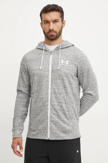 Mikina Under Armour pánská, bílá barva, s kapucí, hladká