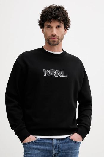 Mikina Karl Lagerfeld čierna farba, s potlačou, 552900.705125