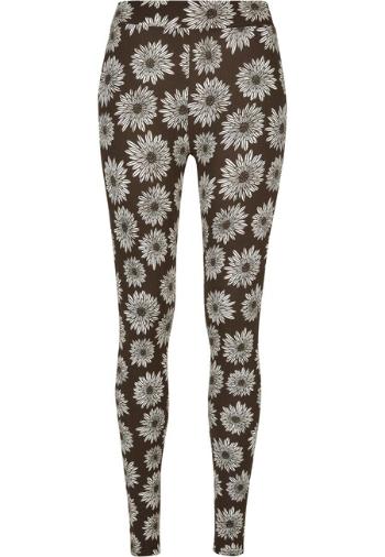 Urban Classics Ladies Soft AOP Leggings browncamomile - XXL