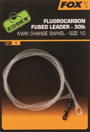 Horogelőke FOX Fluorocarbon Fused Leader 30lb + Kwik Change Swivel Méret 10