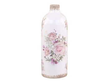 Keramická dekorační váza s růžemi Rose pattern L - Ø 11*31cm 65570-19