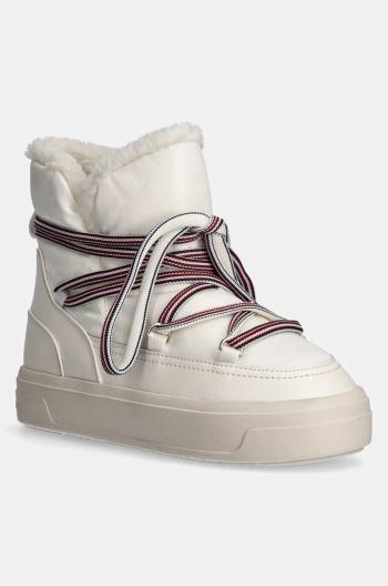 Sněhule Tommy Hilfiger SNOWBOOT MONOGRAM FAUX FUR béžová barva, FW0FW08389