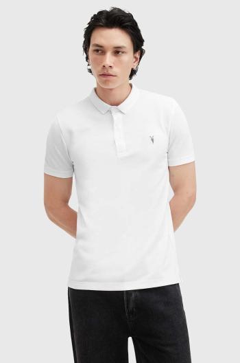 Bavlněné polo tričko AllSaints REFORM bílá barva, M075PB