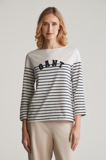 TRIČKO GANT REG BRETON BOAT NECK T-SHIRT EVENING BLUE