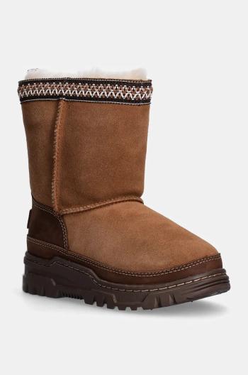 Dětské sněhule UGG KIDS CLASSIC SHORTRAILGAZER hnědá barva, 1157694K