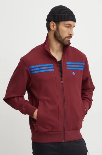 Mikina adidas Originals 70s Track Top pánská, vínová barva, s aplikací, JN5963