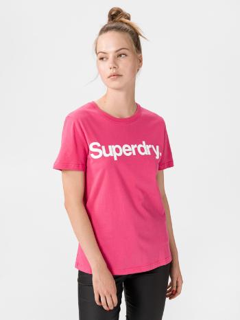 SuperDry Flock Triko Růžová