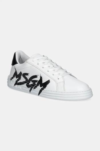 Kožené sneakers boty MSGM bílá barva, 3740MS506 924