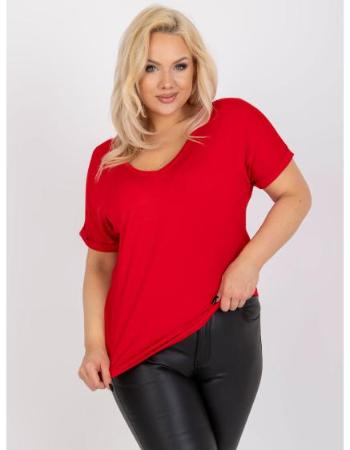 Dámská halenka z viskózy plus size BASE červená 