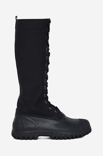 Kozačky Rains x Diemme Anatra Alto High Boot 2058 BLACK dámské, černá barva, na plochém podpatku