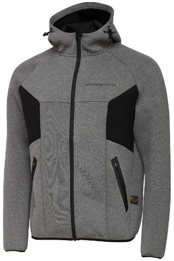 Savage gear mikina tec foam zip hoodie dark grey melange - m