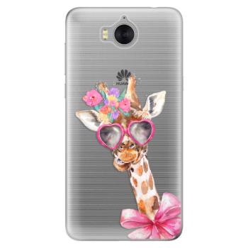 Odolné silikonové pouzdro iSaprio - Lady Giraffe - Huawei Y5 2017 / Y6 2017