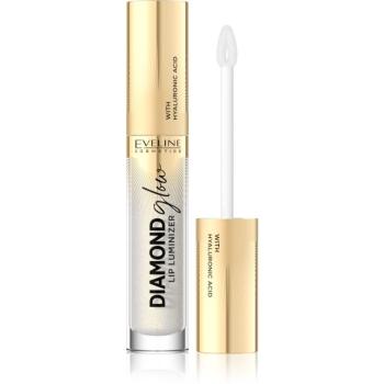 Eveline Cosmetics Diamond Glow třpytivý lesk na rty s kyselinou hyaluronovou odstín 07 Golden Dust 4,5 ml