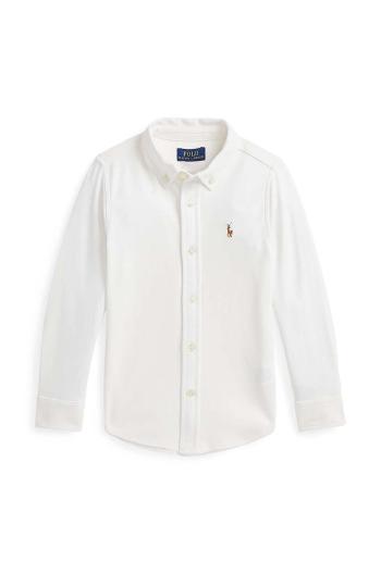 Dětská bavlněná košile Polo Ralph Lauren bílá barva, 322952434003