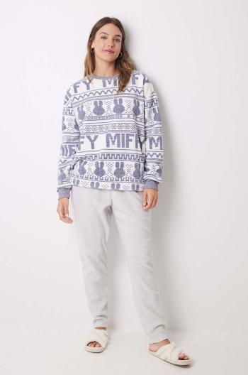 Pyžamo women'secret Miffy fialová barva, bavlněná, 3138577