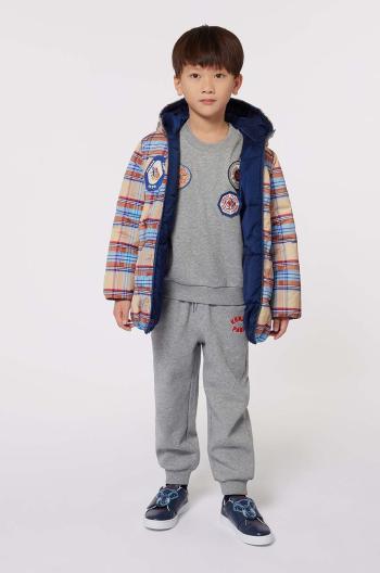 Dětské tepláky Kenzo Kids šedá barva, melanžové, K60793