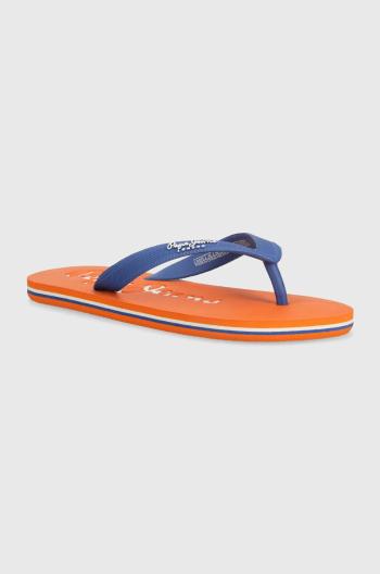 Dětské žabky Pepe Jeans BAY BEACH BASIC B oranžová barva