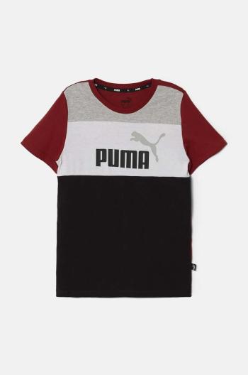 Dětské bavlněné tričko Puma ESS BLOCK B černá barva