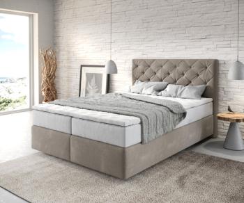 Boxspring postel Dream-Great 140x200 cm béžová mikrovlákno