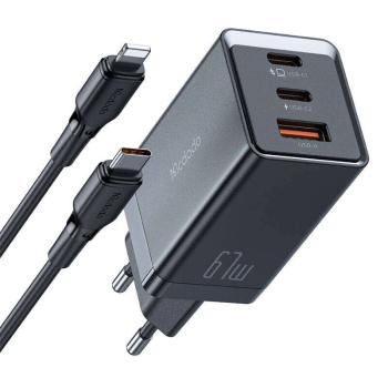 Mcdodo CH-1544 GaN fali töltő, 2x USB-C, 1x USB, 67W + USB-C USB-...