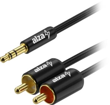 Audio kábel AlzaPower AluCore 3.5mm Jack (M) to 2x RCA (M) 1 m fekete