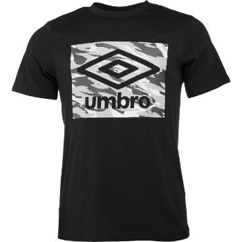 Umbro CAMO BOX LOGO GRAPHIC TEE Pánské triko, černá, velikost