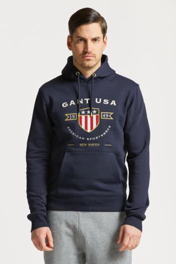 MIKINA GANT D1. BANNER SHIELD HOODIE EVENING BLUE