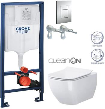 Rapid SL pro závěsné WC 38528SET s chromovou deskou + WC CERSANIT VIRGO CLEANON + SEDÁTKO 38772001 ME1