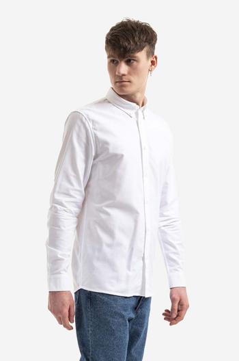 Košile A.P.C. Chemise Greg bílá barva, regular, s klasickým límcem, COECK.H12499-WHITE