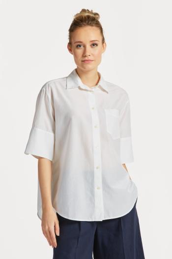 KOŠILE GANT RELAXED SS COT SILK SHIRT WHITE