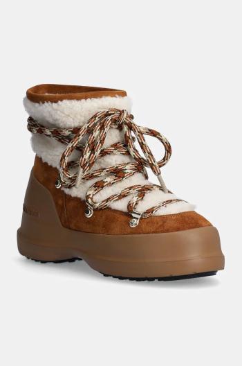 Semišové sněhule Moon Boot MB LUNA BOOT SHEARLING hnědá barva, 80D2480020 MA03