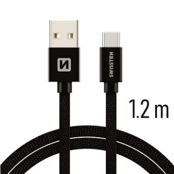 Swissten textilní datový kabel USB-C  1.2m černý (71521201)