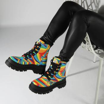 BUFFALO Aspha Lace Up Hi - Vegan Nappa - Black Rainbow 36