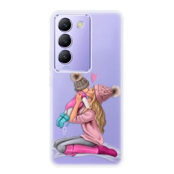 Odolné silikonové pouzdro iSaprio - Kissing Mom - Blond and Girl - Vivo V40 SE 4G/5G