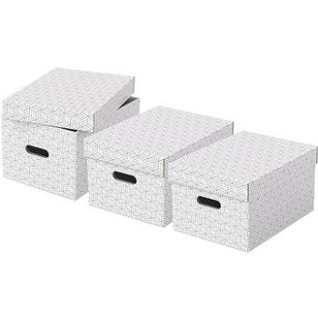 Esselte Home veľkosť M 26,5 x 20,5 x 36,5 cm, biela – sada 3 ks (628282)