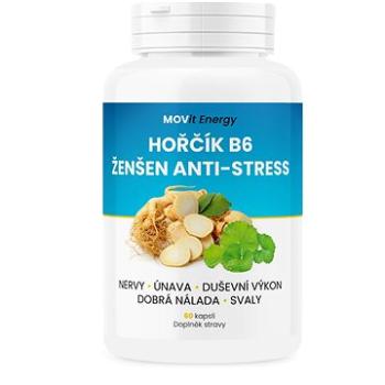 MOVit Hořčík B6 Ženšen Anti-stress, 60 kapslí (8594202100443)