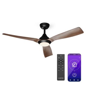 Klarstein Fiji Flow 2 v 1 Smart, stropní ventilátor, Ø 132 cm, stmívatelné LED světlo, dálkové ovládání, ovládání přes aplikaci, obousměrný provoz