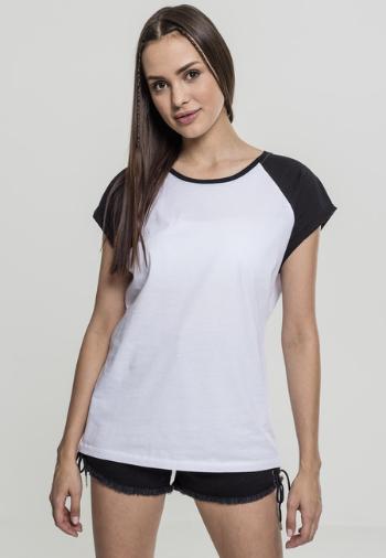 Urban Classics Ladies Contrast Raglan Tee white/black - XL