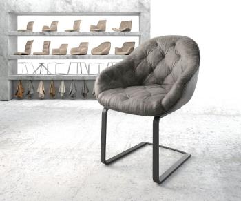 Jídelní židle Gaio-Flex šedá vintage konzolová podnož plochá černá