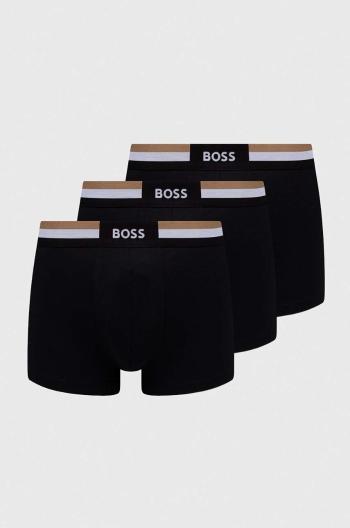 Boxerky BOSS 3-pack pánské, černá barva, 50516542