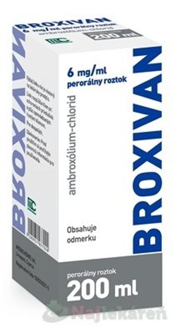 BROXIVAN 6 mg/ml perorálny roztok na vykašliavanie 200 ml