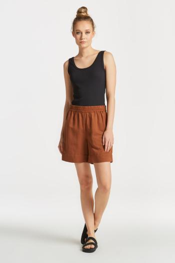 ŠORTKY GANT LINEN VISCOSE PULL-ON SHORTS MAHOGANY BROWN