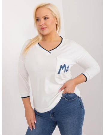 Dámská halenka plus size s nápletem a kapsičkou ecru