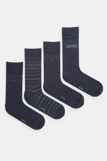 Ponožky Tommy Hilfiger 4-pack pánské, modrá barva, 101013213