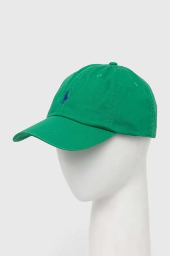 Bavlněná baseballová čepice Polo Ralph Lauren zelená barva, s aplikací, 710667709