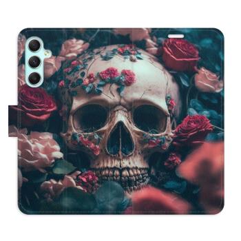 Flipové pouzdro iSaprio - Skull in Roses 02 - Samsung Galaxy A34 5G