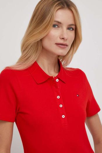 Polo tričko Tommy Hilfiger červená barva, WW0WW37823